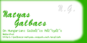 matyas galbacs business card